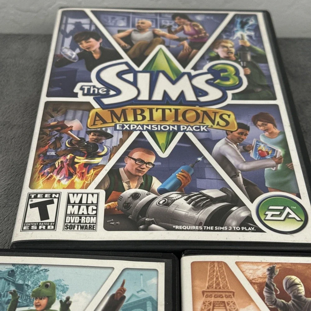 Lot of 3‎ Sims 3 Expansion Packs Generations, Ambitions & World Adventures PC